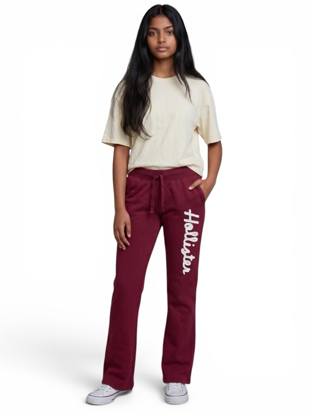 Hollister Maroon Logo Joggers